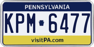 PA license plate KPM6477