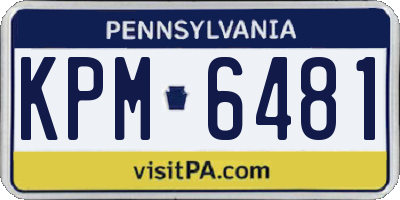 PA license plate KPM6481