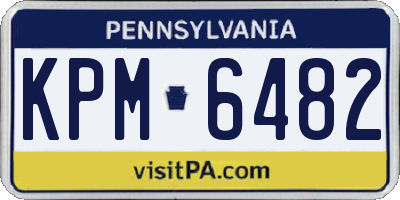 PA license plate KPM6482