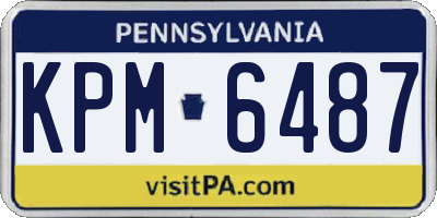 PA license plate KPM6487