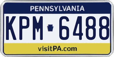 PA license plate KPM6488