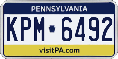 PA license plate KPM6492