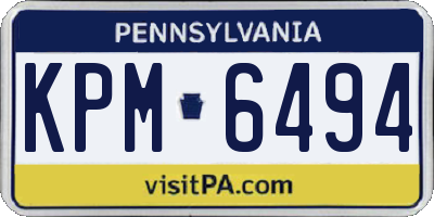 PA license plate KPM6494
