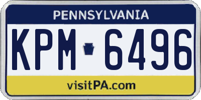 PA license plate KPM6496