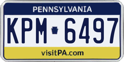 PA license plate KPM6497
