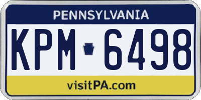 PA license plate KPM6498