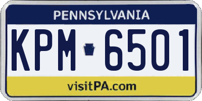 PA license plate KPM6501