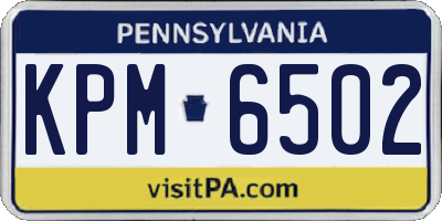 PA license plate KPM6502