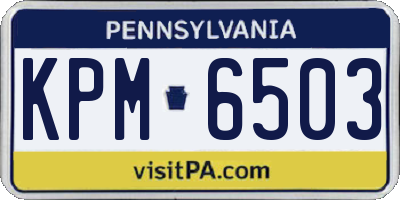PA license plate KPM6503