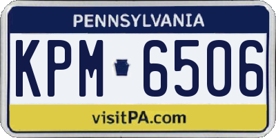 PA license plate KPM6506