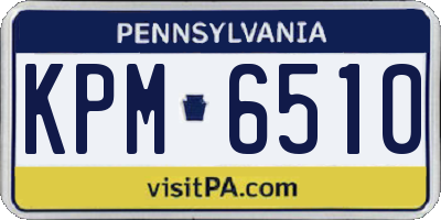 PA license plate KPM6510