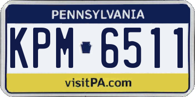 PA license plate KPM6511