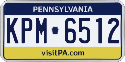 PA license plate KPM6512