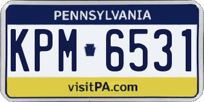 PA license plate KPM6531