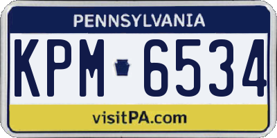 PA license plate KPM6534