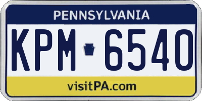 PA license plate KPM6540