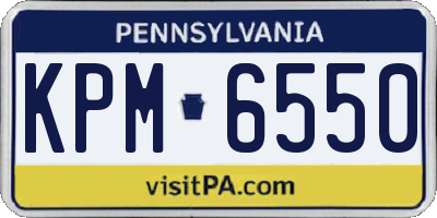 PA license plate KPM6550