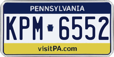PA license plate KPM6552
