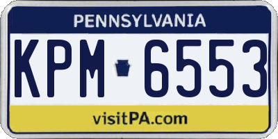 PA license plate KPM6553