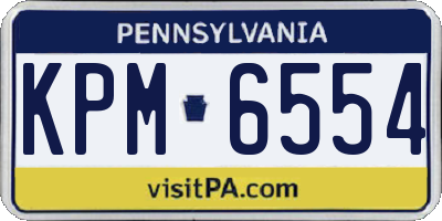 PA license plate KPM6554