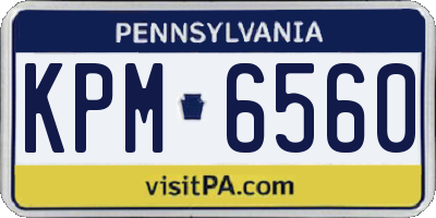 PA license plate KPM6560