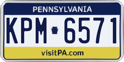 PA license plate KPM6571