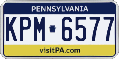 PA license plate KPM6577