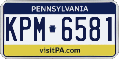 PA license plate KPM6581