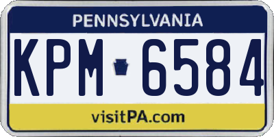 PA license plate KPM6584