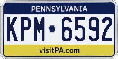 PA license plate KPM6592