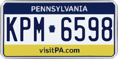 PA license plate KPM6598