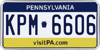 PA license plate KPM6606