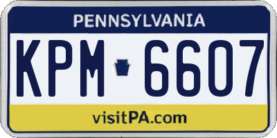 PA license plate KPM6607