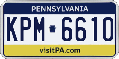 PA license plate KPM6610