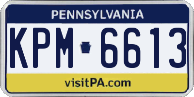 PA license plate KPM6613