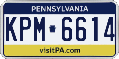 PA license plate KPM6614