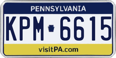 PA license plate KPM6615