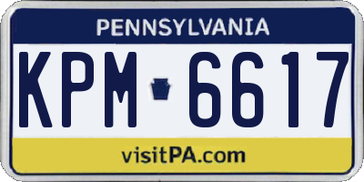 PA license plate KPM6617
