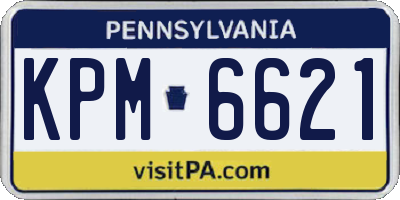 PA license plate KPM6621