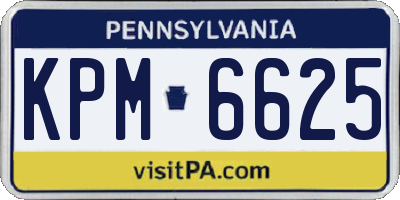 PA license plate KPM6625