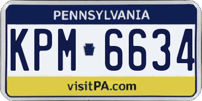 PA license plate KPM6634