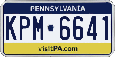 PA license plate KPM6641