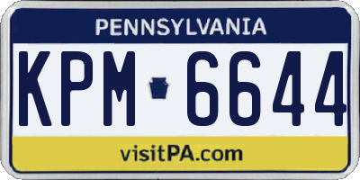PA license plate KPM6644