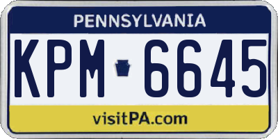 PA license plate KPM6645