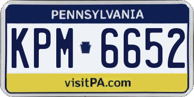 PA license plate KPM6652