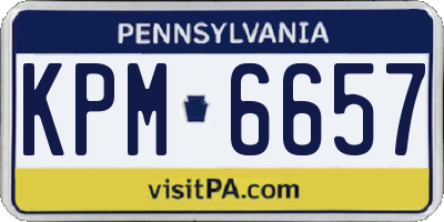 PA license plate KPM6657
