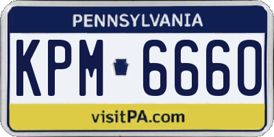 PA license plate KPM6660