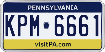 PA license plate KPM6661