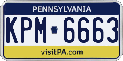 PA license plate KPM6663
