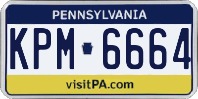 PA license plate KPM6664